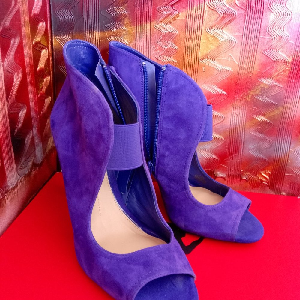GIANNI BINI Women Ankle Booties, Blue suede, 9.5 US - Picture 10 of 12